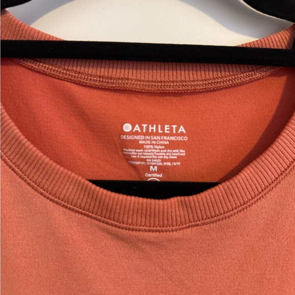 Athleta Orange Mineral Wash Muscle Crop Tank - Picture 3 of 6